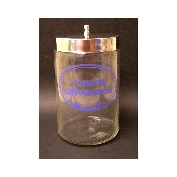 Sundry Jar &quot;Tongue Depressors&quot; With Lid