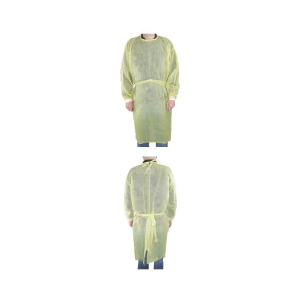 Isolation Gown Large Yellow  10pk