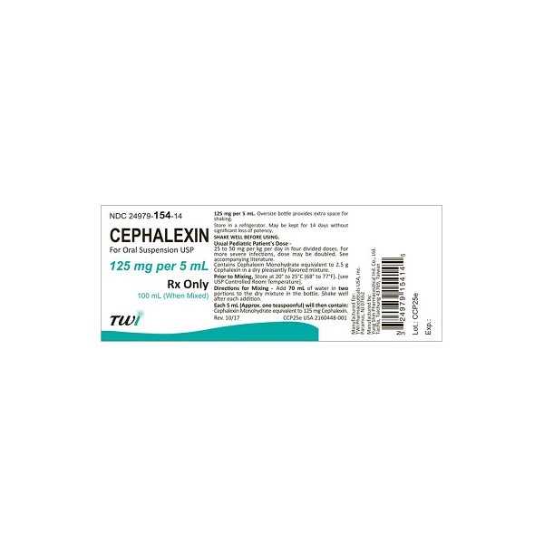 Cephalexin Suspension 125mg/5ml 100ml  Twi Label