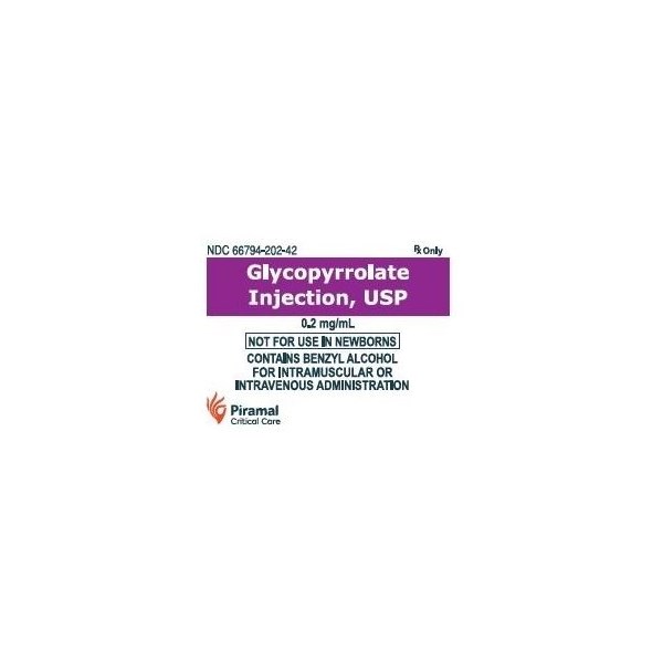 Glycopyrrolate Injection 0.2mg/ml 1ml Piramal Label
