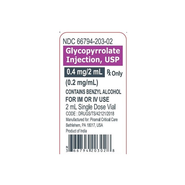 Glycopyrrolate Injection 0.2mg/ml 2ml