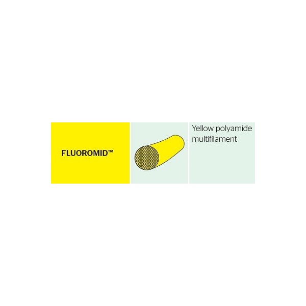 Suture 2/0 Fluormid 27&quot; Yellow (FSL) 26mm 3/8&quot; Circle Reverse Cutting 36ct