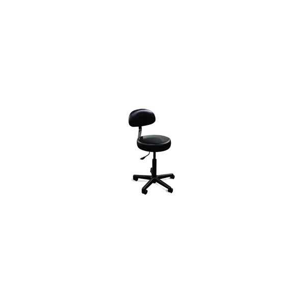 Air Lift Stool with Back Rest 5 Leg Black Base