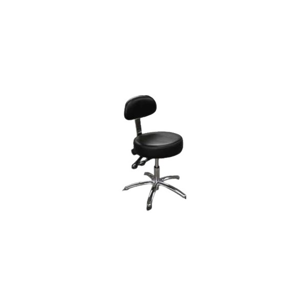 Air Lift Stool with Back Rest 5 Leg Chrome Base