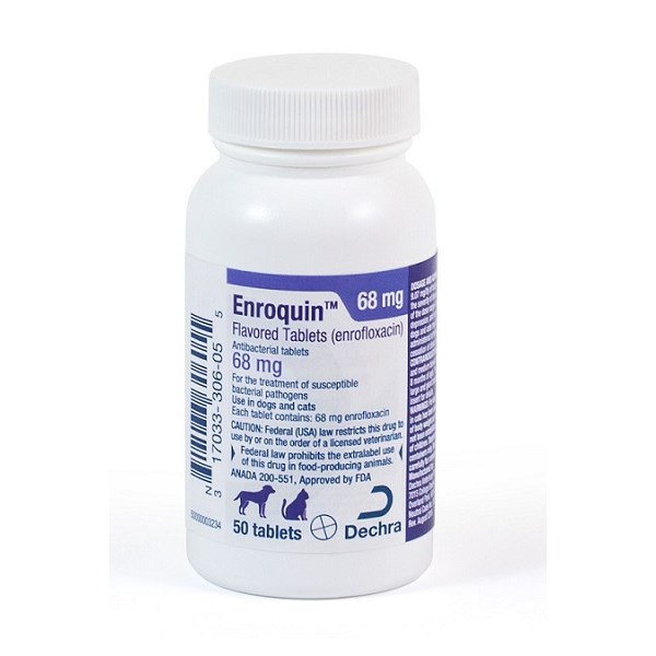 Enroquin Flavortabs 68mg 50ct Enrofloxacin