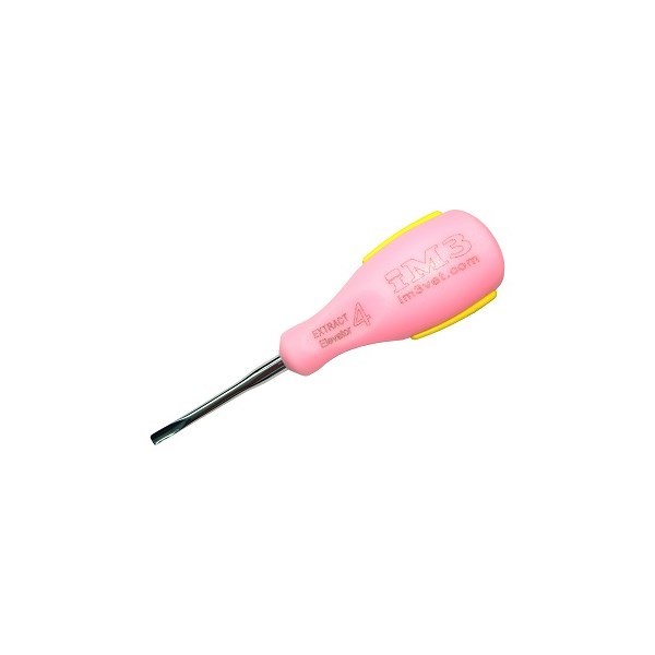 iM3 Ergo Straight Elevator 4mm Pink Handle/Yellow Grip Ses04