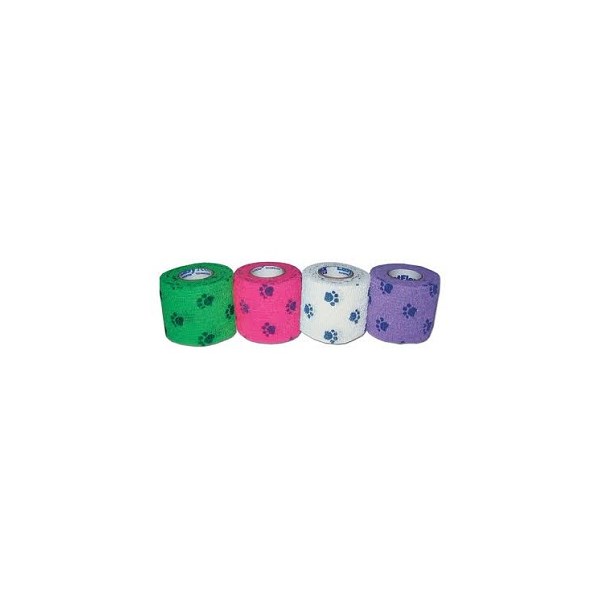 Petflex Bandaging Tape 4&quot; Paw Print Color 18ct