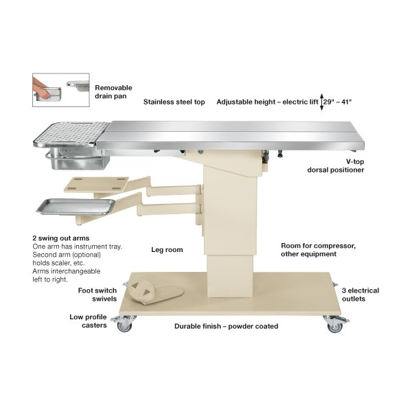 Olympic Dental Table With 2 Swivel Arms With Trays