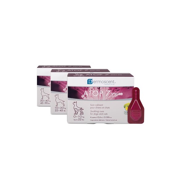Dermoscent Atop 7 Spot On 0-22lb 4 pipettes x 0.6ml (for dogs and cats)