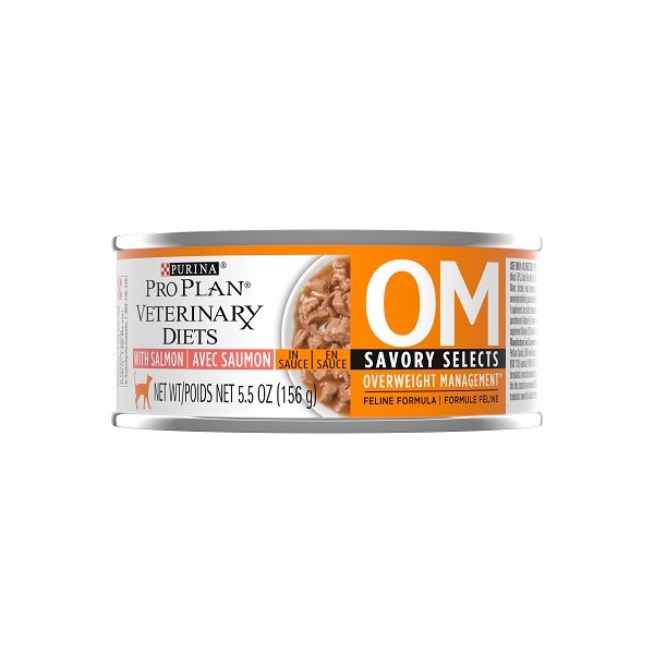Purina Vet Diet Cat OM Overweight Management Savory Selects Samon 5.5oz