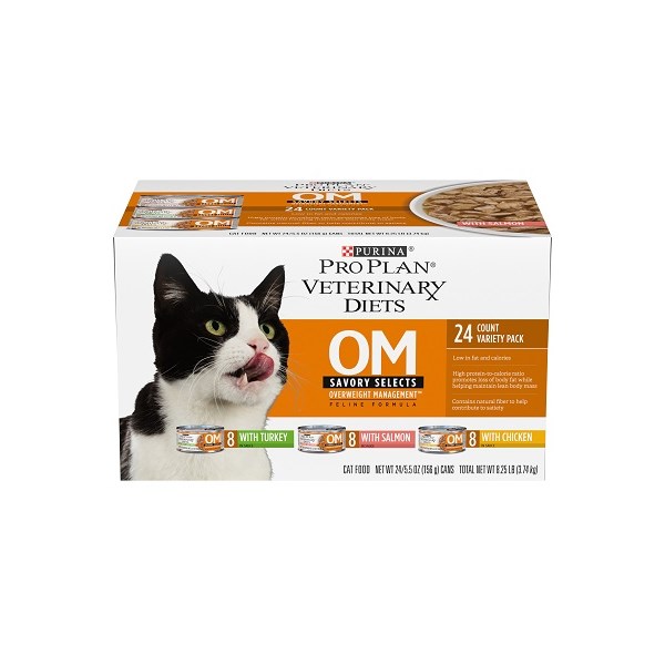 Purina Vet Diet Cat OM Overweight Management Savory Selects Variety 5.5oz