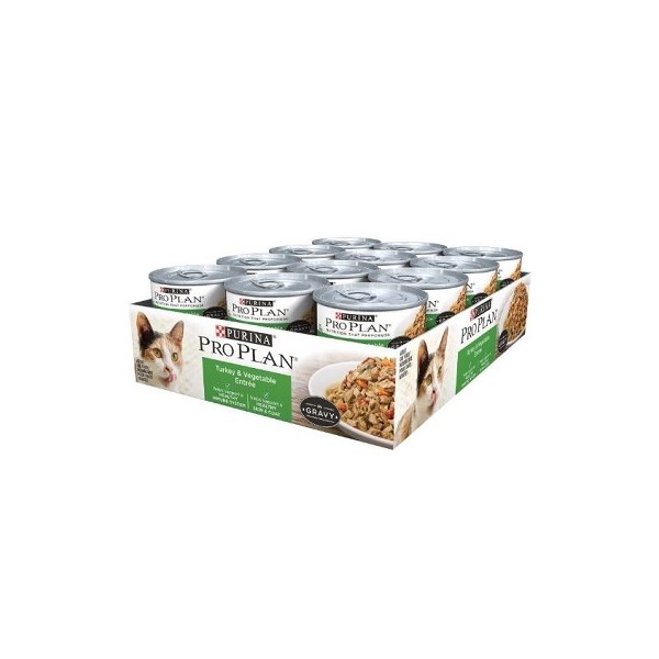 Purina Pro Plan Adult Cat Turkey and Vegetable Entree in Gravy 3oz 24/cs