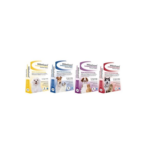 Milbeguard Large Purple 11.5mg 6 Dose 26-50lb (For Cats 6.1-12Lb)