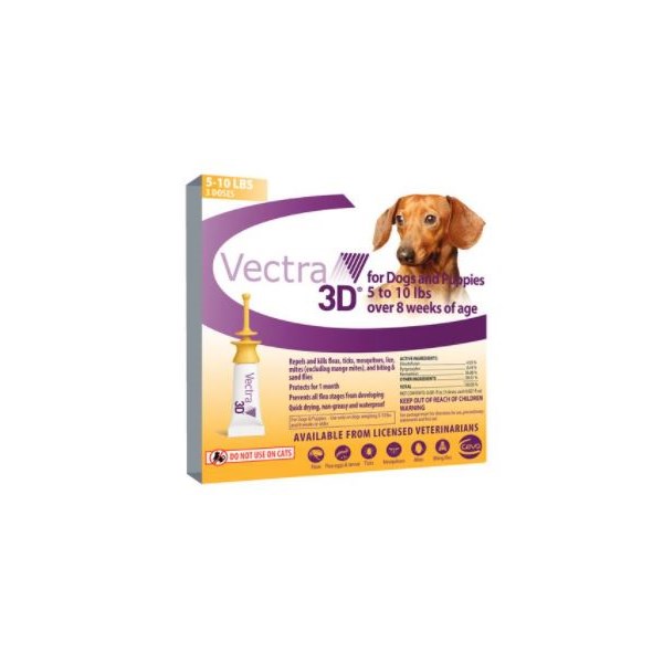 Vectra 3D Dog 5-10lbs 3 dose CARD