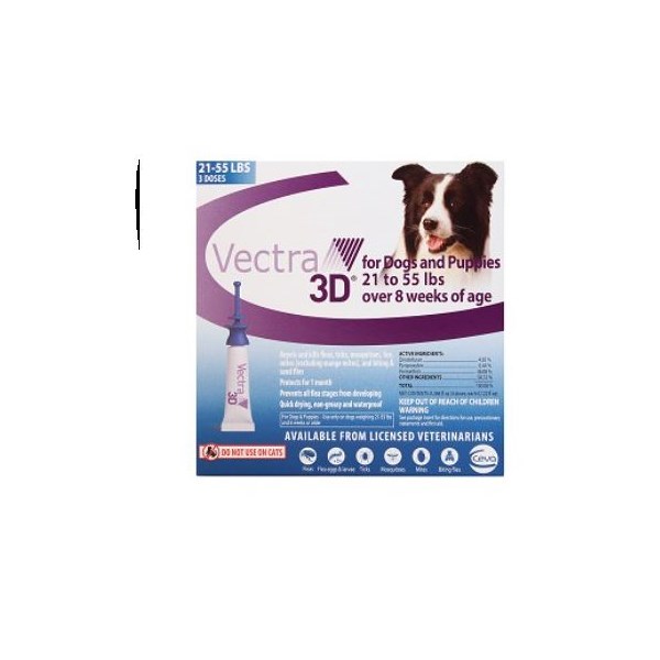 Vectra 3D Dog 21-55lbs 3 dose CARD