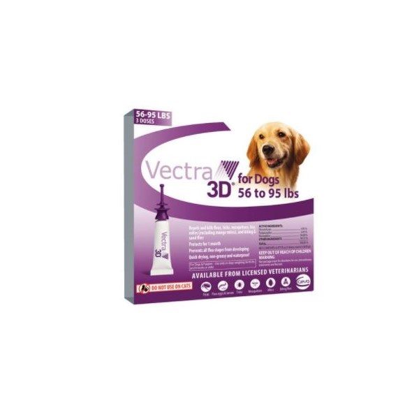 Vectra 3D Dog 56-95lbs 3 dose CARD