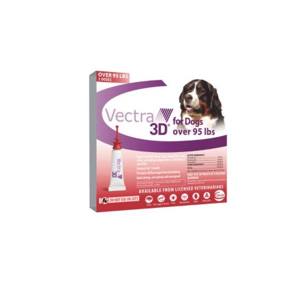 Vectra 3D Dog 95+ lbs 3 dose CARD