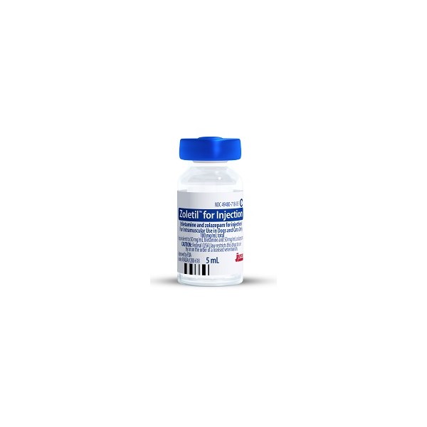 Zoletil Injection 100mg/ml 5ml C3N  (14 day shelf life once reconstituted)