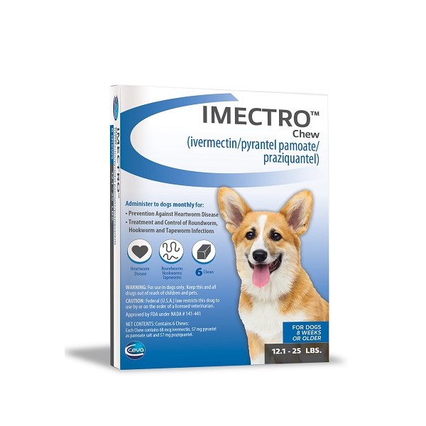 Imectro Chew 12.1-25lbs Blue (6 doses per card--10 cards/carton)