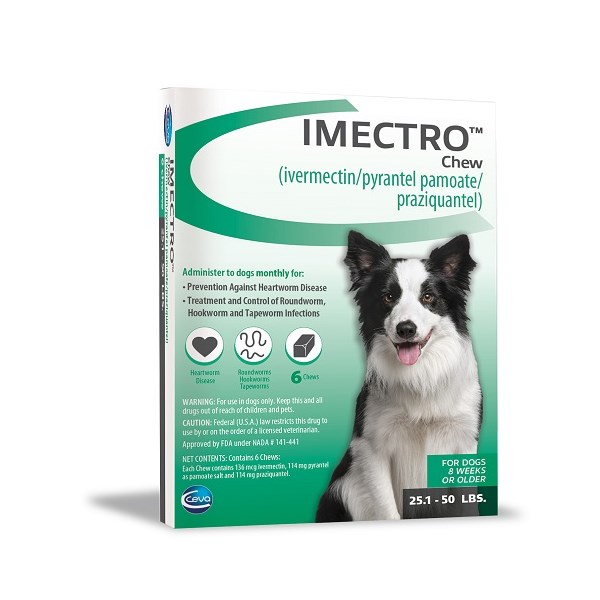 Imectro Chew 25.1-50lbs Green (6 doses per card--10 cards/carton)